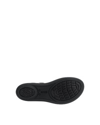 schwarze Gummi flache Sandalen von Crocs