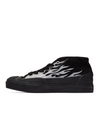 schwarze Gummi hohe Sneakers von Converse