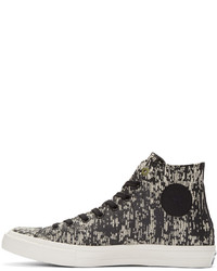 schwarze Gummi hohe Sneakers von Converse