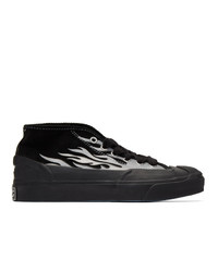 schwarze Gummi hohe Sneakers von Converse