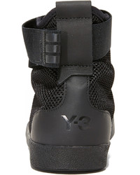 schwarze Gummi hohe Sneakers von Y-3