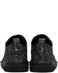 schwarze Gummi niedrige Sneakers von Giuseppe Zanotti