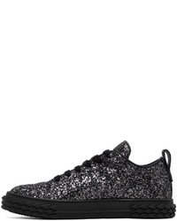 schwarze Gummi niedrige Sneakers von Giuseppe Zanotti