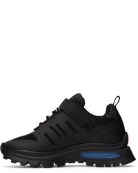schwarze Gummi niedrige Sneakers von DSQUARED2