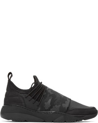 schwarze Gummi niedrige Sneakers von Filling Pieces