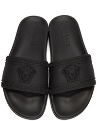 schwarze Gummi Sandalen von Versace