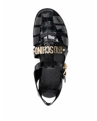 schwarze Gummi Sandalen von Moschino