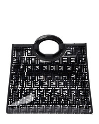 schwarze Gummi Shopper Tasche von Fendi