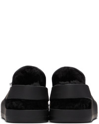 schwarze Gummi Slipper von Bottega Veneta