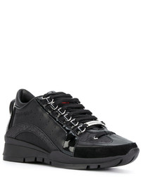 schwarze Gummi Turnschuhe von Dsquared2