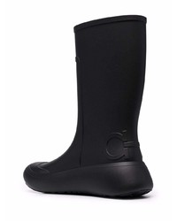 schwarze Gummistiefel von Salvatore Ferragamo