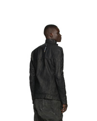 schwarze Harrington-Jacke aus Leder von Boris Bidjan Saberi