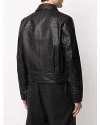 schwarze Harrington-Jacke aus Leder von VERSACE JEANS COUTURE