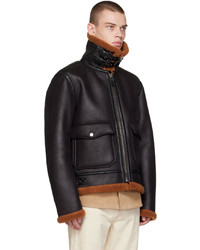 schwarze Harrington-Jacke aus Wildleder von A.P.C.