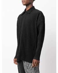 schwarze Harrington-Jacke von Homme Plissé Issey Miyake