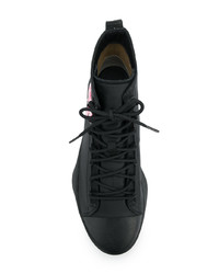 schwarze hohe Sneakers aus Leder mit Blumenmuster von Y-3