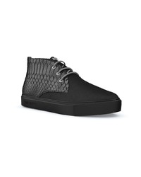 schwarze hohe Sneakers aus Leder mit Schlangenmuster von Swear