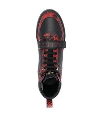 schwarze hohe Sneakers aus Leder mit Schlangenmuster von Bally