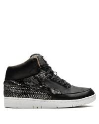 schwarze hohe Sneakers aus Leder mit Schlangenmuster von Nike