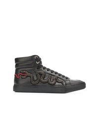 schwarze hohe Sneakers aus Leder mit Schlangenmuster von RH45