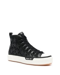 schwarze hohe Sneakers aus Leder mit Sternenmuster von Amiri