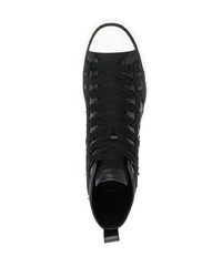 schwarze hohe Sneakers aus Leder mit Sternenmuster von Amiri