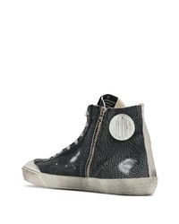 schwarze hohe Sneakers aus Leder mit Sternenmuster von Golden Goose