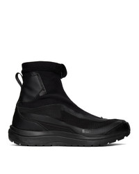 schwarze hohe Sneakers aus Leder von 11 By Boris Bidjan Saberi