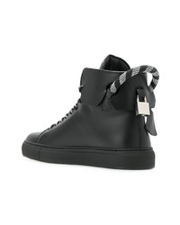 schwarze hohe Sneakers aus Leder von Buscemi