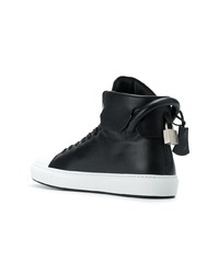 schwarze hohe Sneakers aus Leder von Buscemi