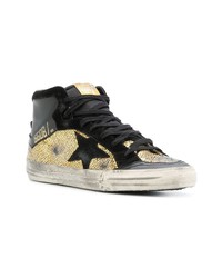 schwarze hohe Sneakers aus Leder von Golden Goose Deluxe Brand