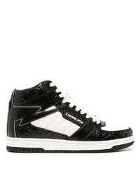 schwarze hohe Sneakers aus Leder von A Bathing Ape