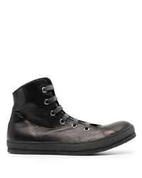 schwarze hohe Sneakers aus Leder von A Diciannoveventitre