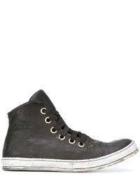 schwarze hohe Sneakers aus Leder von A Diciannoveventitre