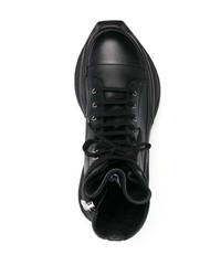 schwarze hohe Sneakers aus Leder von Rick Owens DRKSHDW