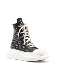 schwarze hohe Sneakers aus Leder von Rick Owens DRKSHDW