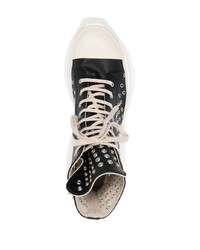 schwarze hohe Sneakers aus Leder von Rick Owens DRKSHDW