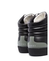 schwarze hohe Sneakers aus Leder von Gucci