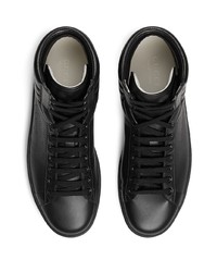 schwarze hohe Sneakers aus Leder von Gucci