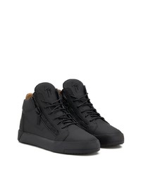 schwarze hohe Sneakers aus Leder von Giuseppe Zanotti