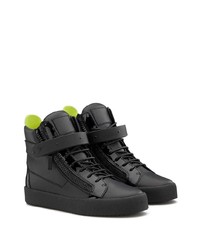 schwarze hohe Sneakers aus Leder von Giuseppe Zanotti