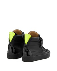 schwarze hohe Sneakers aus Leder von Giuseppe Zanotti