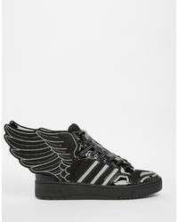 schwarze hohe Sneakers aus Leder von adidas