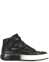 schwarze hohe Sneakers aus Leder von Alejandro Ingelmo