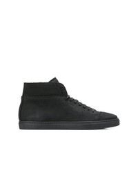 schwarze hohe Sneakers aus Leder von Alexander Laude