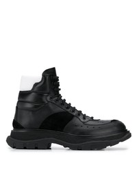 schwarze hohe Sneakers aus Leder von Alexander McQueen