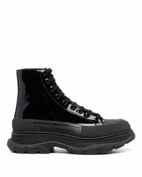 schwarze hohe Sneakers aus Leder von Alexander McQueen