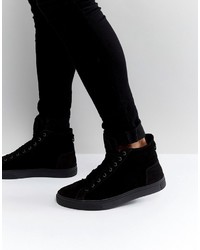 schwarze hohe Sneakers aus Leder von AllSaints