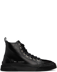schwarze hohe Sneakers aus Leder von AMI Alexandre Mattiussi