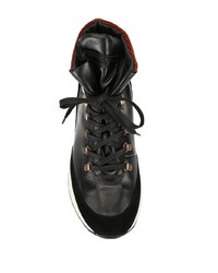 schwarze hohe Sneakers aus Leder von Philippe Model Paris